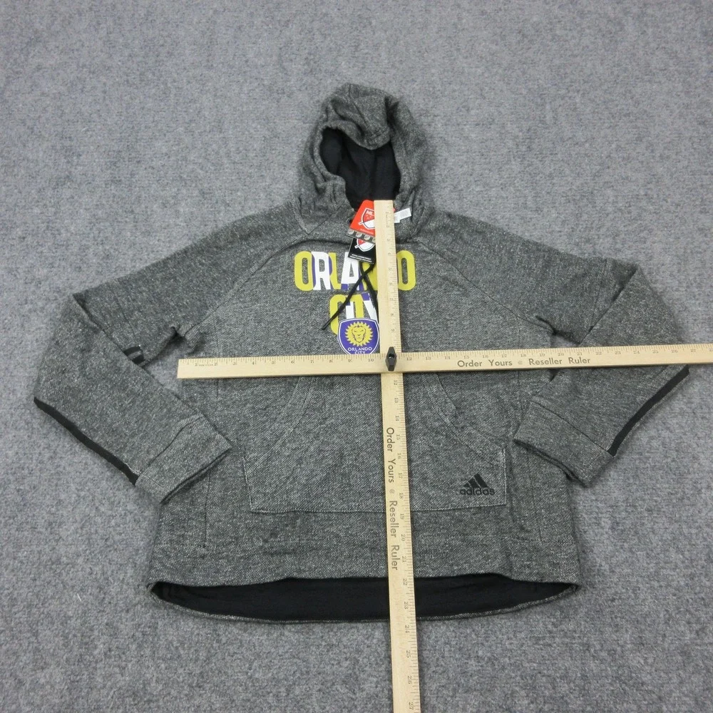Orlando City SC Hoodie Sweatshirt Womens Small Gray Heathered MLS Soccer Adidas